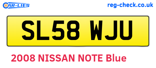 SL58WJU are the vehicle registration plates.