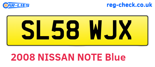 SL58WJX are the vehicle registration plates.