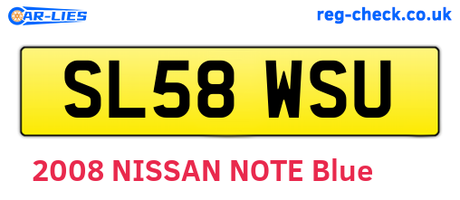 SL58WSU are the vehicle registration plates.