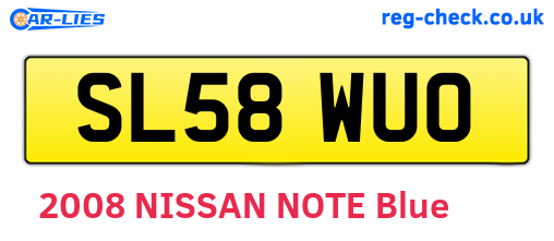 SL58WUO are the vehicle registration plates.