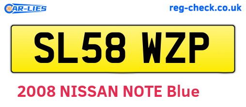 SL58WZP are the vehicle registration plates.