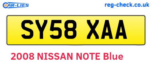 SY58XAA are the vehicle registration plates.