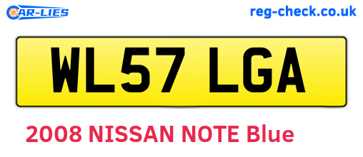 WL57LGA are the vehicle registration plates.