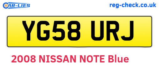 YG58URJ are the vehicle registration plates.