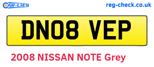 DN08VEP are the vehicle registration plates.