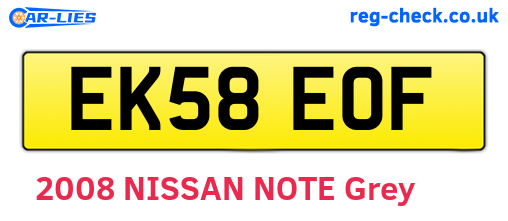 EK58EOF are the vehicle registration plates.