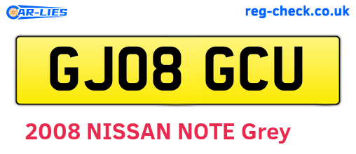 GJ08GCU are the vehicle registration plates.
