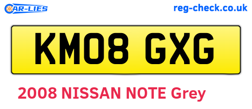 KM08GXG are the vehicle registration plates.