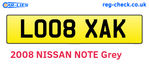 LO08XAK are the vehicle registration plates.
