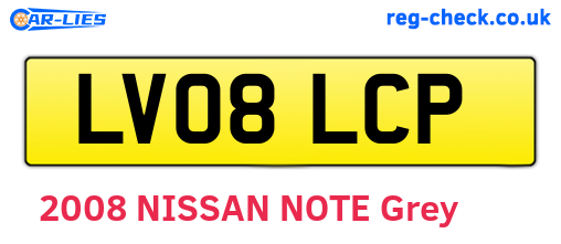 LV08LCP are the vehicle registration plates.