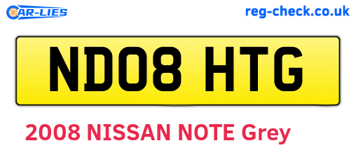 ND08HTG are the vehicle registration plates.