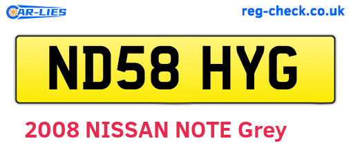 ND58HYG are the vehicle registration plates.