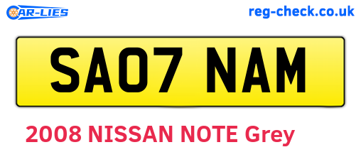 SA07NAM are the vehicle registration plates.