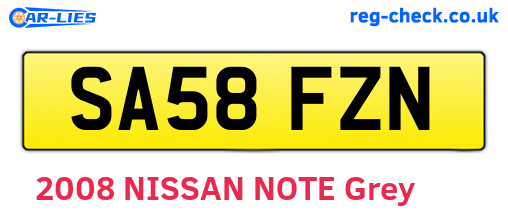 SA58FZN are the vehicle registration plates.