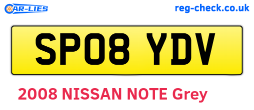 SP08YDV are the vehicle registration plates.
