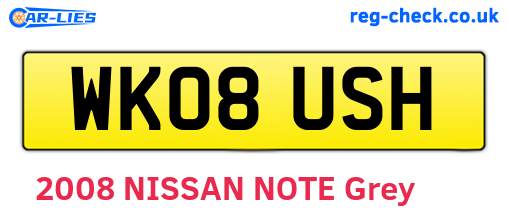 WK08USH are the vehicle registration plates.