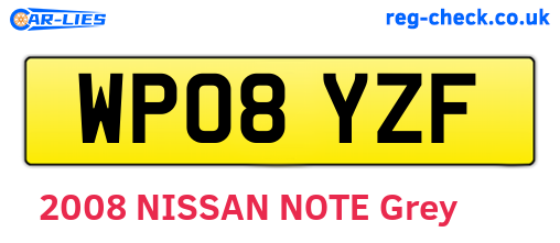 WP08YZF are the vehicle registration plates.