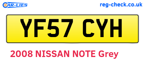 YF57CYH are the vehicle registration plates.