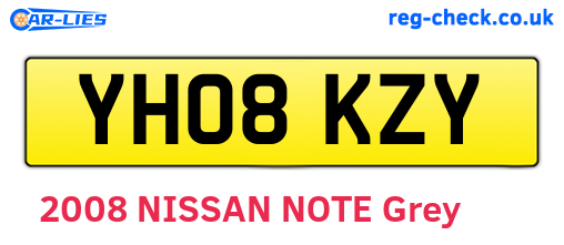YH08KZY are the vehicle registration plates.