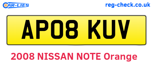 AP08KUV are the vehicle registration plates.
