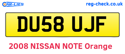 DU58UJF are the vehicle registration plates.