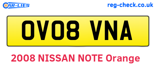 OV08VNA are the vehicle registration plates.