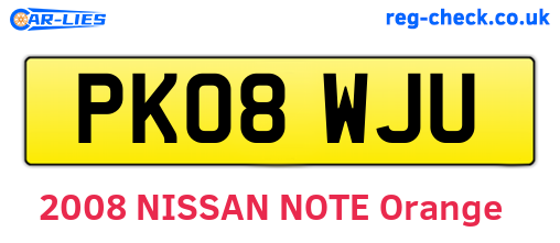 PK08WJU are the vehicle registration plates.