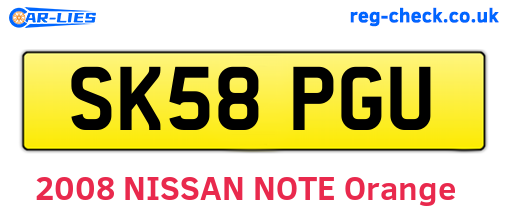 SK58PGU are the vehicle registration plates.