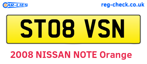 ST08VSN are the vehicle registration plates.