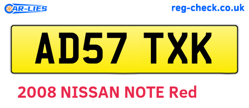 AD57TXK are the vehicle registration plates.