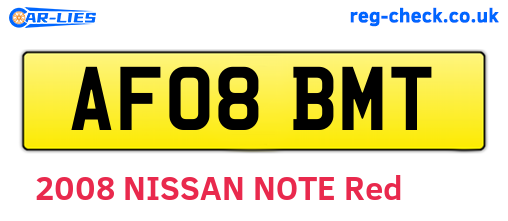 AF08BMT are the vehicle registration plates.