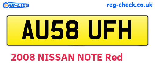 AU58UFH are the vehicle registration plates.