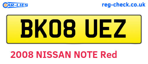 BK08UEZ are the vehicle registration plates.