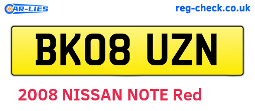 BK08UZN are the vehicle registration plates.