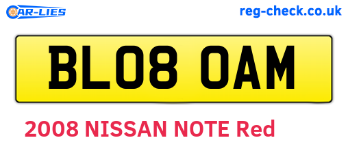 BL08OAM are the vehicle registration plates.