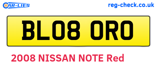 BL08ORO are the vehicle registration plates.