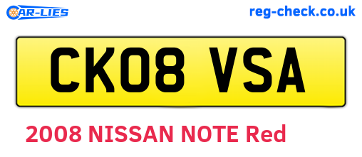 CK08VSA are the vehicle registration plates.