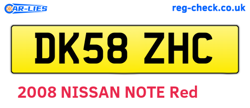 DK58ZHC are the vehicle registration plates.