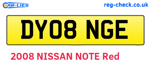 DY08NGE are the vehicle registration plates.