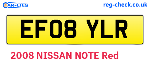 EF08YLR are the vehicle registration plates.