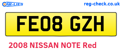 FE08GZH are the vehicle registration plates.