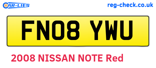 FN08YWU are the vehicle registration plates.