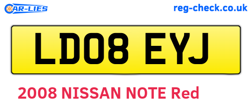 LD08EYJ are the vehicle registration plates.