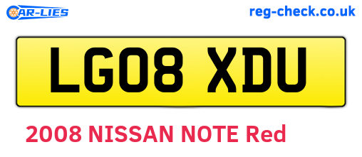 LG08XDU are the vehicle registration plates.