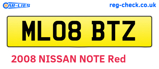 ML08BTZ are the vehicle registration plates.