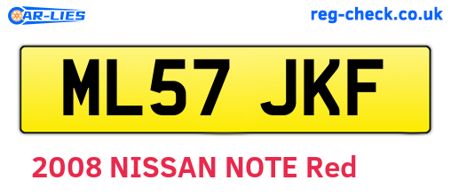 ML57JKF are the vehicle registration plates.