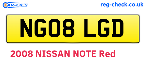 NG08LGD are the vehicle registration plates.