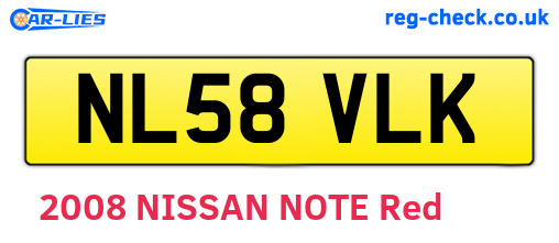 NL58VLK are the vehicle registration plates.