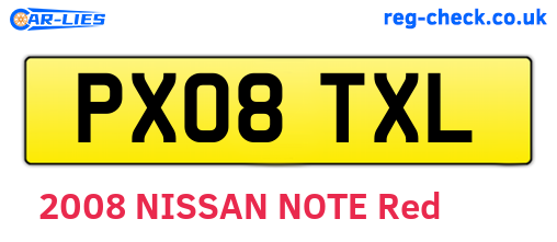PX08TXL are the vehicle registration plates.