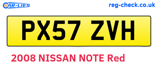 PX57ZVH are the vehicle registration plates.